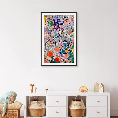 Retro Japanese Floral Poster Abstract Botanical Canvas Wall Art Colorful - Image 6