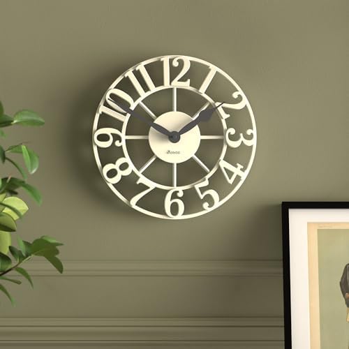 JONES CLOCKS® Lighthouse wall Clock | Sculptural Skeleton Clock | Cream - Image 3