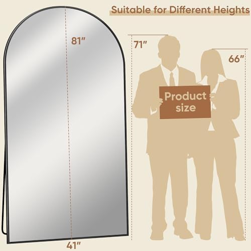 81"x41" Arched Full Length Mirror, Large Floor Mirror - Image 4