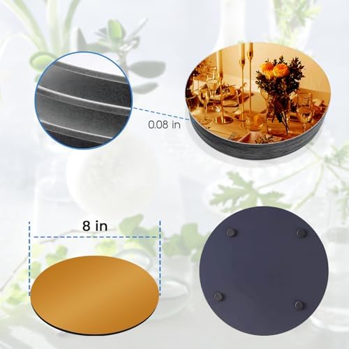VASUHOME 8" Gold Mirror Centerpieces - Image 4