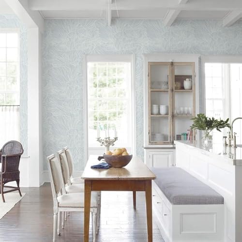 Heroad Blue Peel and Stick Wallpaper Boho Contact Paper 17.3" x65.6ft Neutral - Image 5
