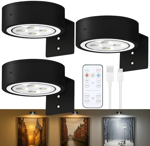 Picture Lights for Wall, Rechargeable Battery Wireless Poster Lights by Kandicyar