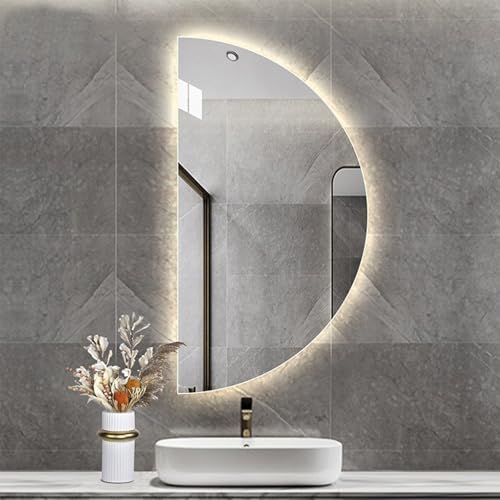 Half Moon LED Mirror, Smart Vanity Mirror, Left Semicircle - Image 4
