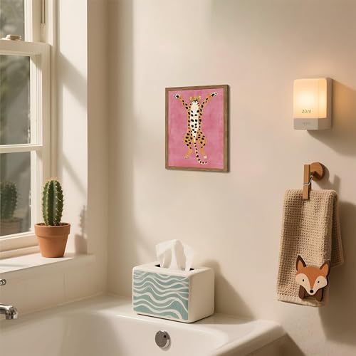 Framed Funny Cheetah Canvas Wall Art, Cute Stretching Cheetah Poster Print - Image 6