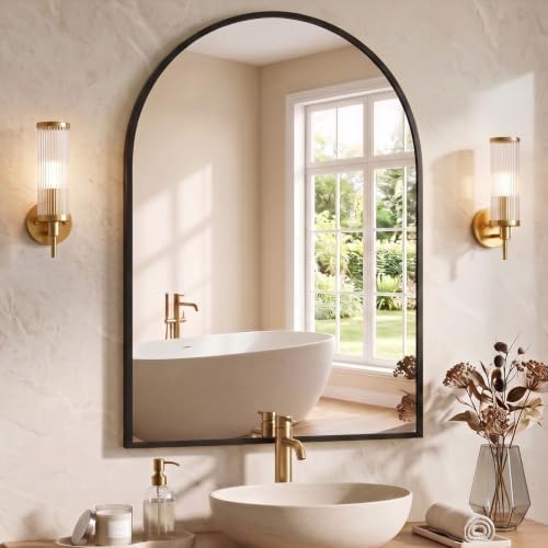 NEWBULIG 40"X30" Arched Bathroom Mirror by NEWBULIG