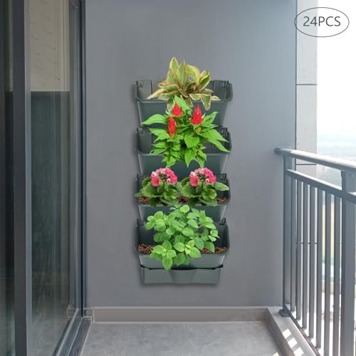 Wall Mounted Vertical Planter, 24 Vertical Wall Planter Self-Watering System - Image 3