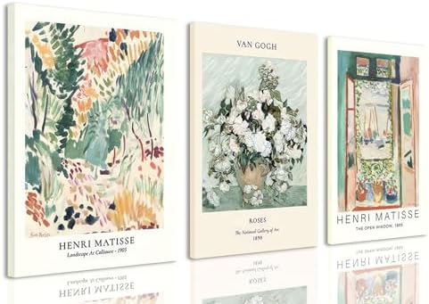 LYPHNX Framed Sage Green Matisse Canvas Wall Art Vintage Abstract Floral Prints by Unknown