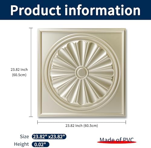 Art3dwallpanels Ceiling Tiles, 24 x 24 Inch, 12 Pack - Image 4