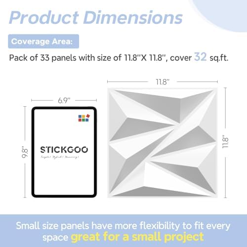 STICKGOO 3D Wall Panels Diamond, 33 Pack - Image 6