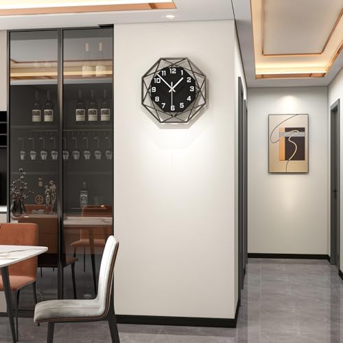 Modern Wall Clocks for Living Room Decor 12in Black Analog Clock - Image 2