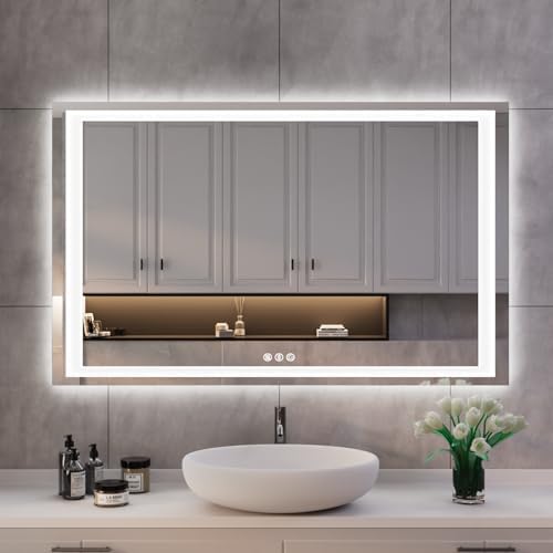 ISKM 48x28 LED Mirror for Bathroom, Front and Back Lit by ISKM-IStillKeepMovin