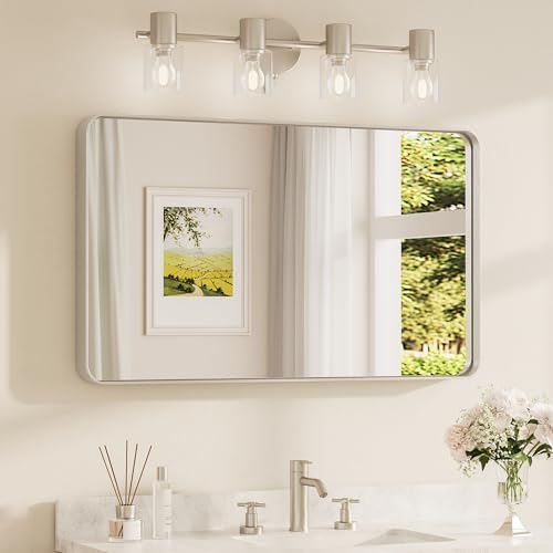 TETOTE Brushed Nickel Bathroom Mirror 40 x 24 Inch by TETOTE