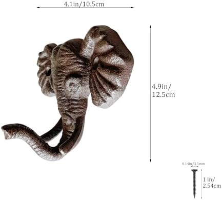 Rustic Elephant-Shaped Decorative Wall Hook Rack Hangers - Image 2