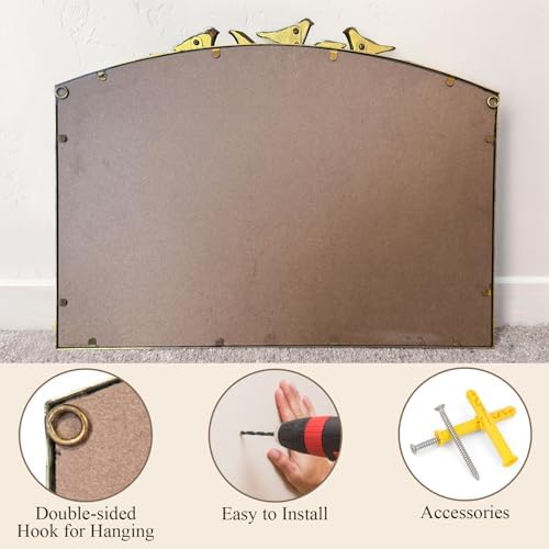 Gold Baroque Vintage Mirror for Vanity 19x25Inch Gold Antique - Image 5