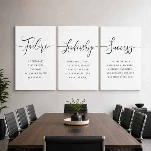 3 Piece Inspirational Canvas Wall Art, Quotes Motivational Mindset Print by GUTTATYART