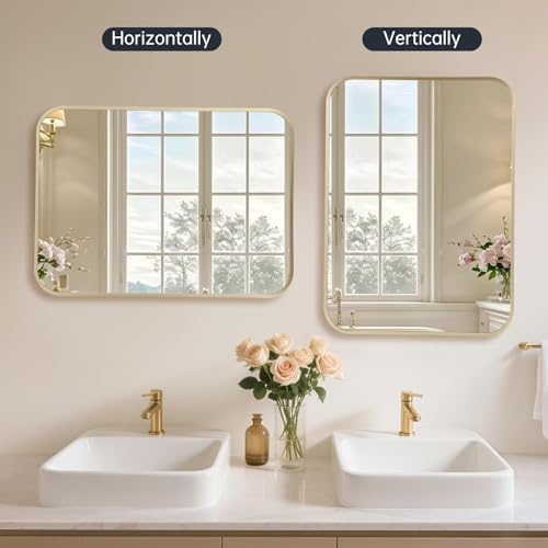 Matte Gold Bathroom Vanity Mirror - Image 6