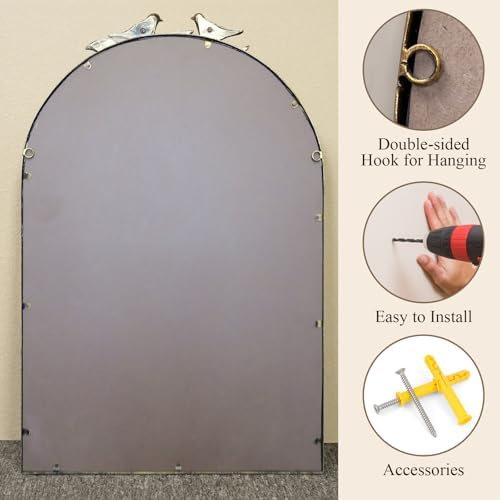 Gold Baroque Vintage Mirror for Vanity 36x24Inch Gold Antique - Image 6