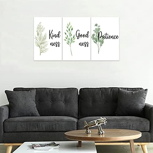 3 Piece Inspirational Wall Art, Quote "Kind Good Patience" Canvas Print - Image 4