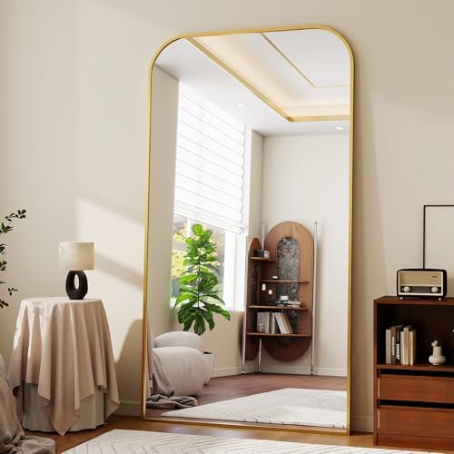 Oversized Full Length Mirror 76"x34" Arched Floor Standing Mirror by Unknown