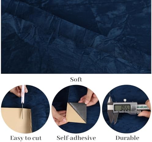VaryPaper 15.7"x78.7" Dark Blue Crushed Velvet Contact Paper Peel and Stick - Image 5