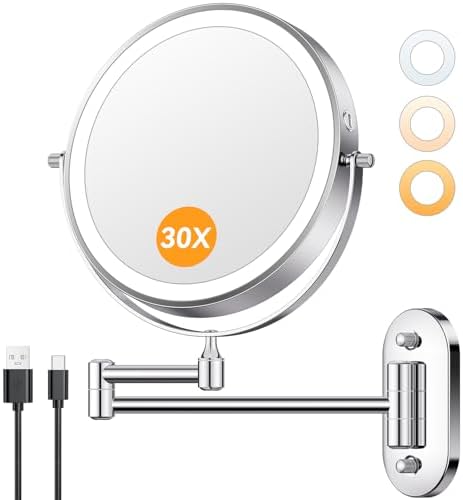 Auxmir 1X/30X Wall Mounted Makeup Mirror by Auxmir