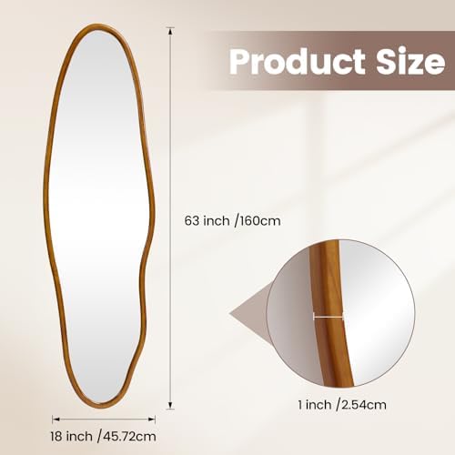 Irregular Full Length Mirror, Modern Aesthetic Full Body Mirror - Image 4