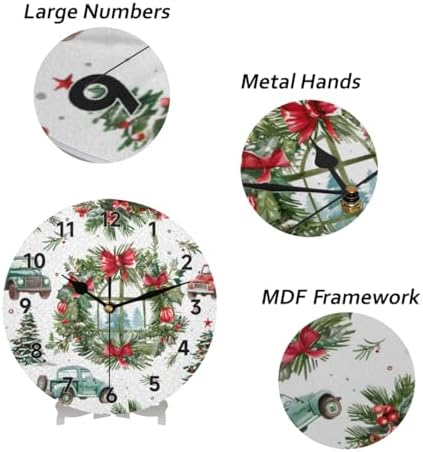 Wall Clock 9.84 Inch Silent Wall Clocks Battery Operated Non Ticking Round - Image 5