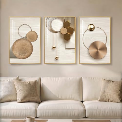 Large Framed Modern Luxury Gold Wall Art by Cuspin