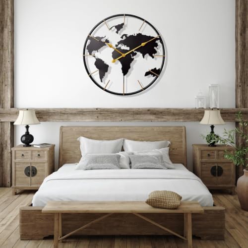 Large World Map Wall Clock - Image 4
