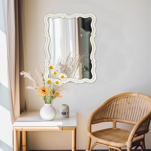 Rustic Scalloped Wall Mirror Decorative 24 X 18 Inch - Image 3