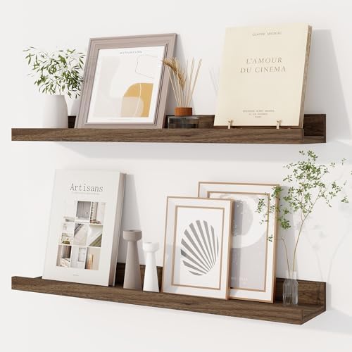 Dreamland Picture Ledge Shelf for Wall, Floating Shelves Set of 2, 24 Inch Long by Dreamland