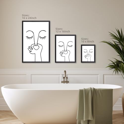 Cyebmo Funny Bathroom Wall Art, Minimalist Black and White Bathroom Picture - Image 6