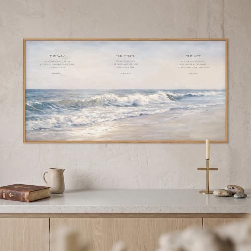 HOURIA The Way The Truth The Life Scripture Framed Canvas Wall Art Set - Image 3