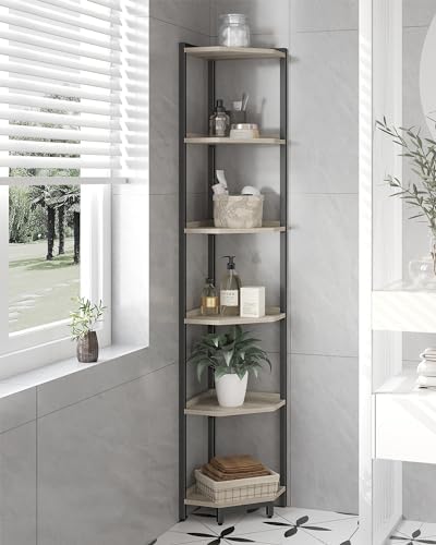 Hzuaneri Corner Shelf Stand 6-Tier Corner Bookshelf Storage Standing Shelf - Image 5