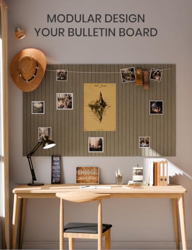 Fluxynara 36" x 24" Large Felt Bulletin Board，Olive Brown - Image 6