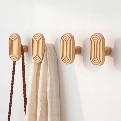 Novabright 4 Pcs Boho Wall Hooks Wooden Coat Hook by Unknown