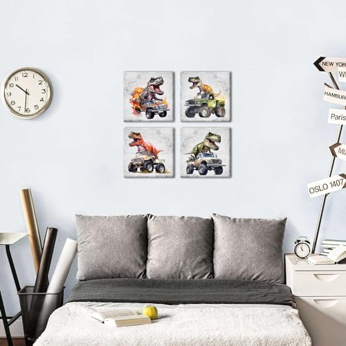Retro Dinosaur Wall Art Funny Dinosaur Room Decor - Image 4