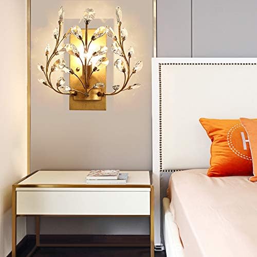 Decorative Crystal Wall Light in Gold Finish, 110-220V Flower Branch Wall Light - Image 4