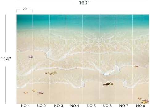 Turquoise Ocean Beach Waves Sand Starfish Peel Stick Wallpaper - Image 5