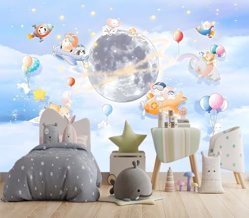 XMPMBM-Cartoon Animals Nursery Room backsplash Large Decorative Wallpaper - Image 2