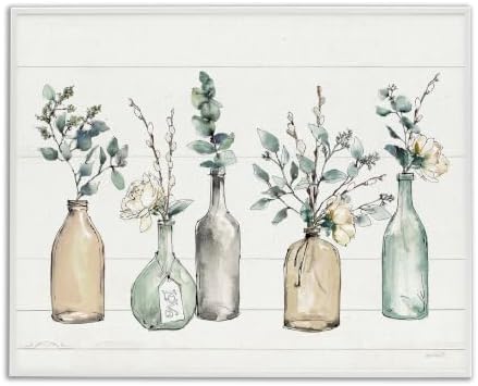 Stupell Industries Bottles and Plants Farm Wood Textured, Design by Anne by StupellIndustries