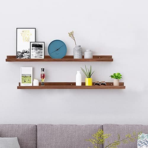 AZSKY Light Walnut Color Wood Wall Floating Shelves - Image 2