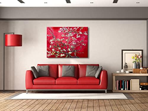 Wieco Art Extra Large Red Almond Blossom Tree Vincent Van Gogh Paintings - Image 3