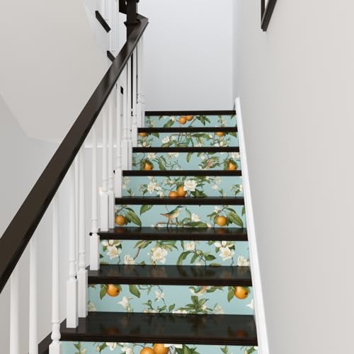 Laatse Vintage Blue Bird Floral Botanical Wallpaper 17.5"x78.7" - Image 6