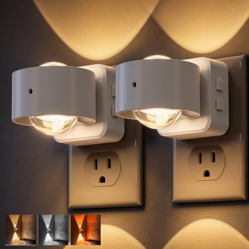 L LOHAS LED Night Light Projector, Night Lights Plug into Wall 3CCT 2 Pack by LLOHASLED