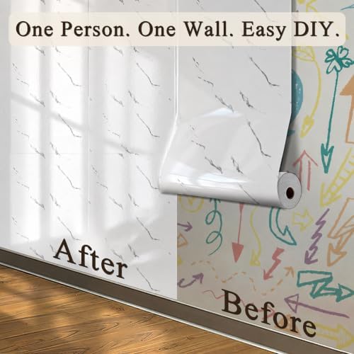 Carrara White Marble Peel and Stick Wallpaper, 23.6 x 118 in - Image 3