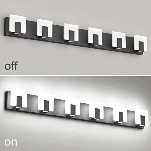 Aipsun 6 Lights Modern Black Vanity Light Up and Down Black LED Vanity Light - Image 4