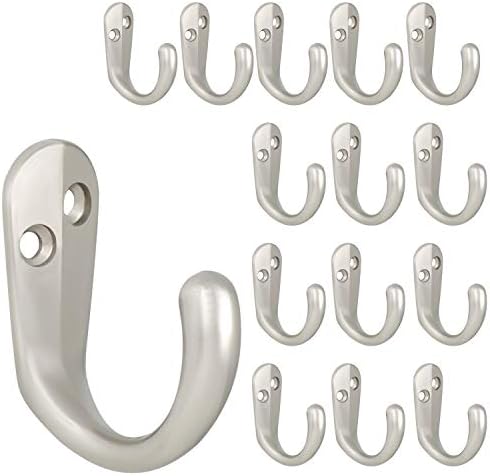 IBosins 15PCS Coat Hooks Wall Mounted Silvery Single Prong Robe Hook by IBosins