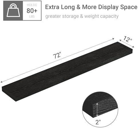 Vivelove Deep Floating Shelves 72x12” Set of 1 - Image 3