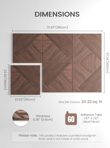 Fluxynara 6-Pack Felt Bulletin Board, Walnut Diamond Chevron-1 - Image 2
